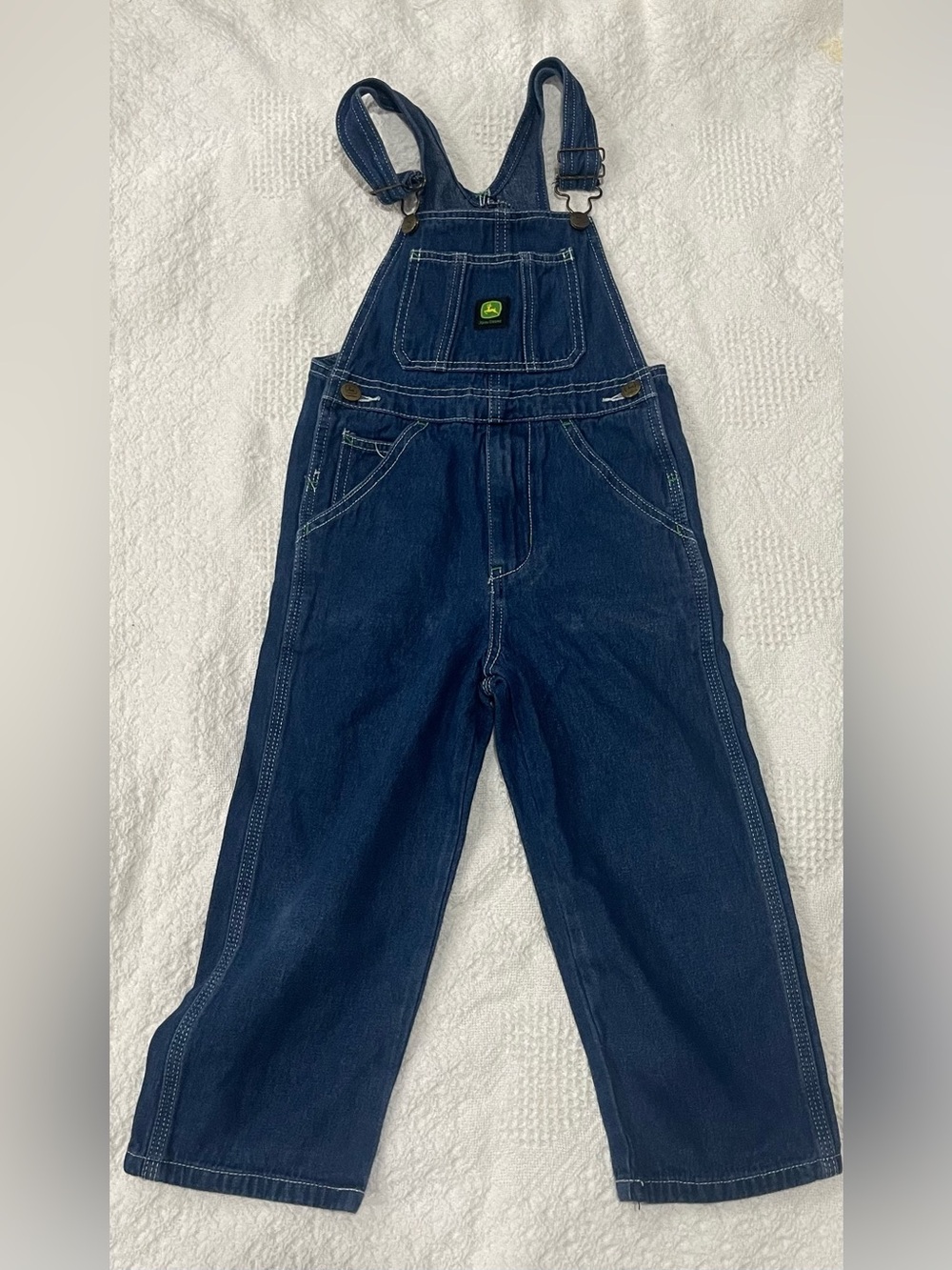 John Deere Blue Denim Jeans with Green Logo Accent